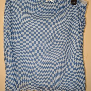 Blue and White Checkered Skirt